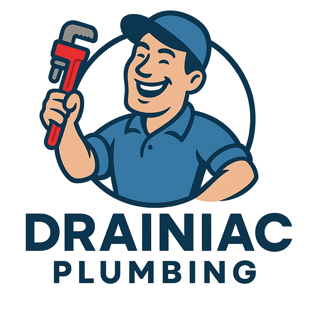 Smiling plumber holding a red pipe wrench